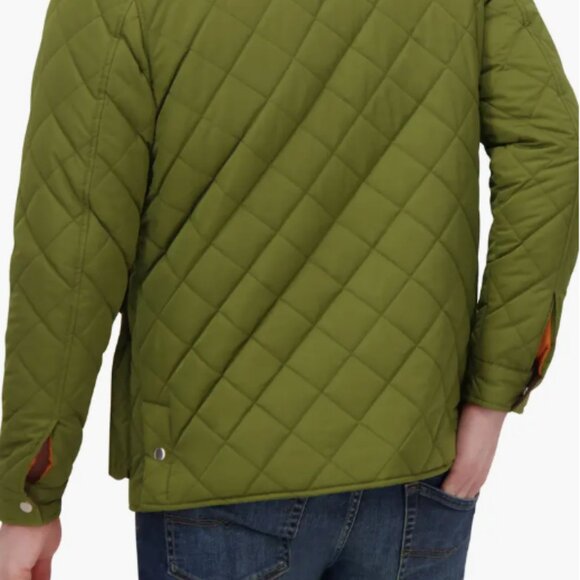 NEW ROBERT GRAHAM Diamond Quilted Utility Jacket With Corduroy Collar lime 864mn - Picture 7 of 8